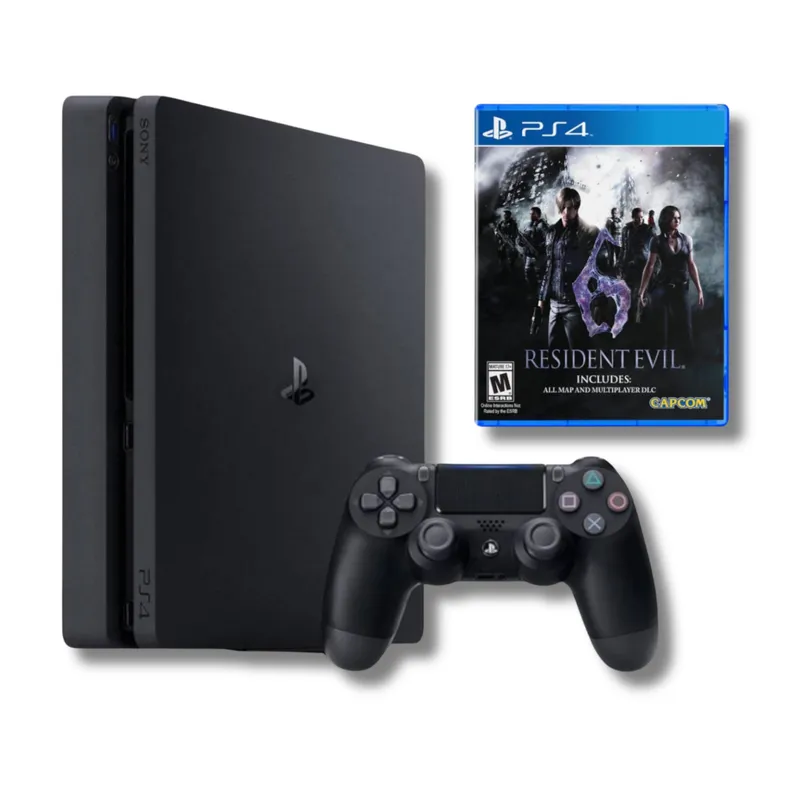 SONY - Consola Ps4 Slim 1TB Negro + Resident evil 6 reacondicionado
