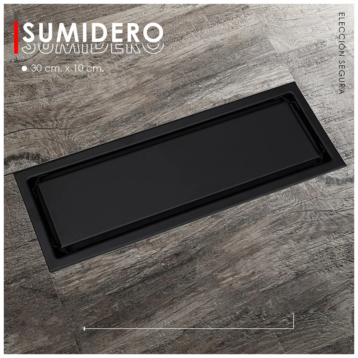 GENERICO - Sumidero en Acero Inoxidable 304 Negro mate