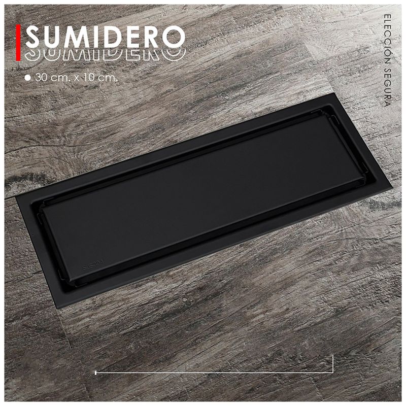 GENERICO - Sumidero en Acero Inoxidable 304 Negro mate