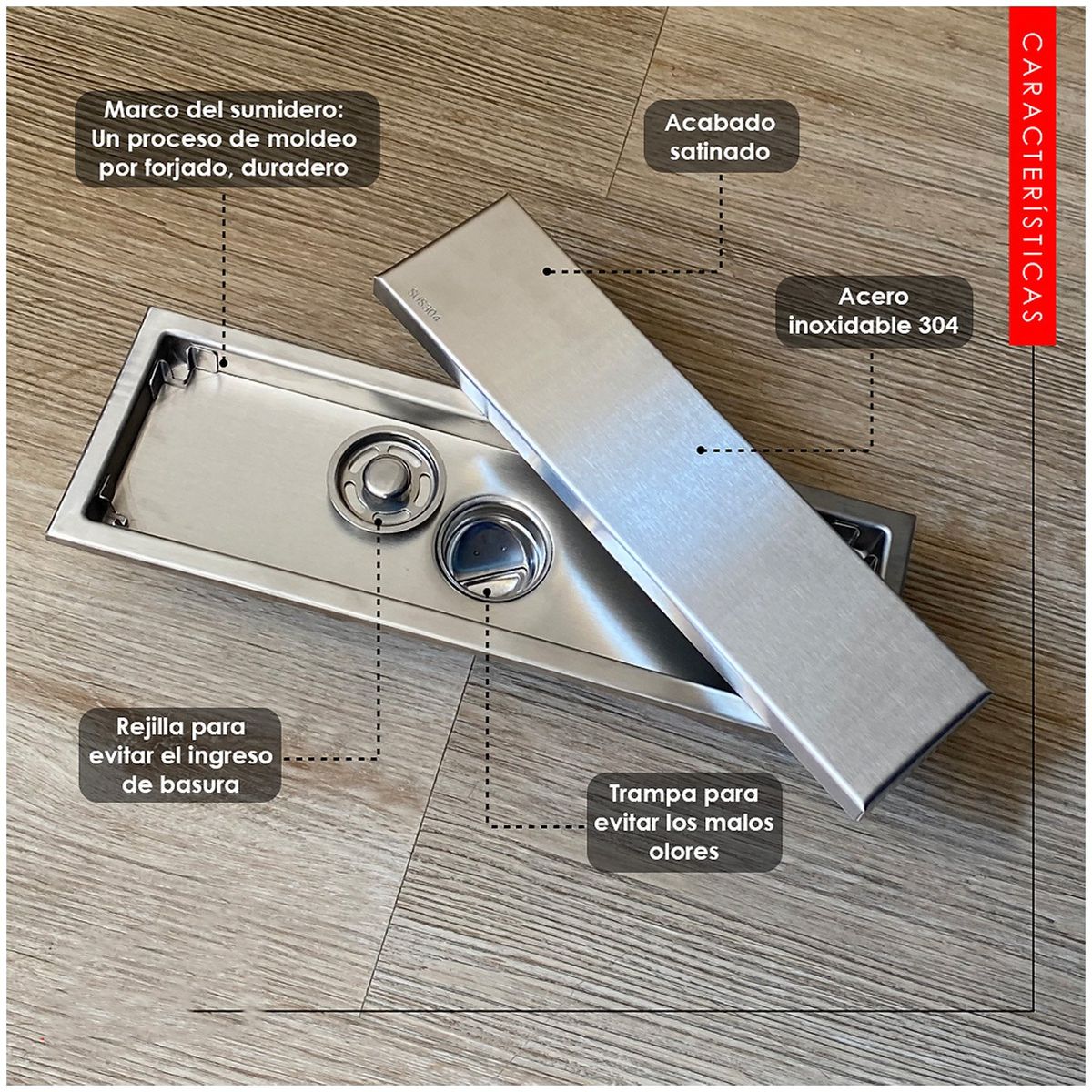GENERICO - Sumidero en Acero Inoxidable 304