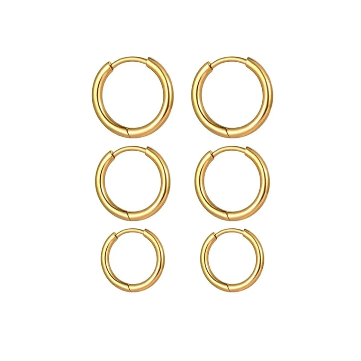 AFRODITA - 1 Par de Aretes de Argolla de Plata 925 Modelo Huggies