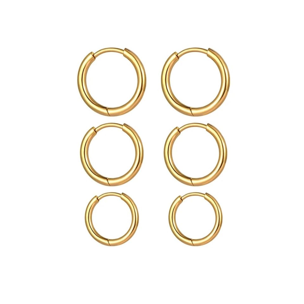 AFRODITA - 1 Par de Aretes de Argolla de Plata 925 Modelo Huggies