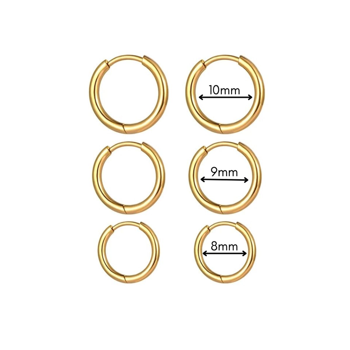 AFRODITA - 1 Par de Aretes de Argolla de Plata 925 Modelo Huggies