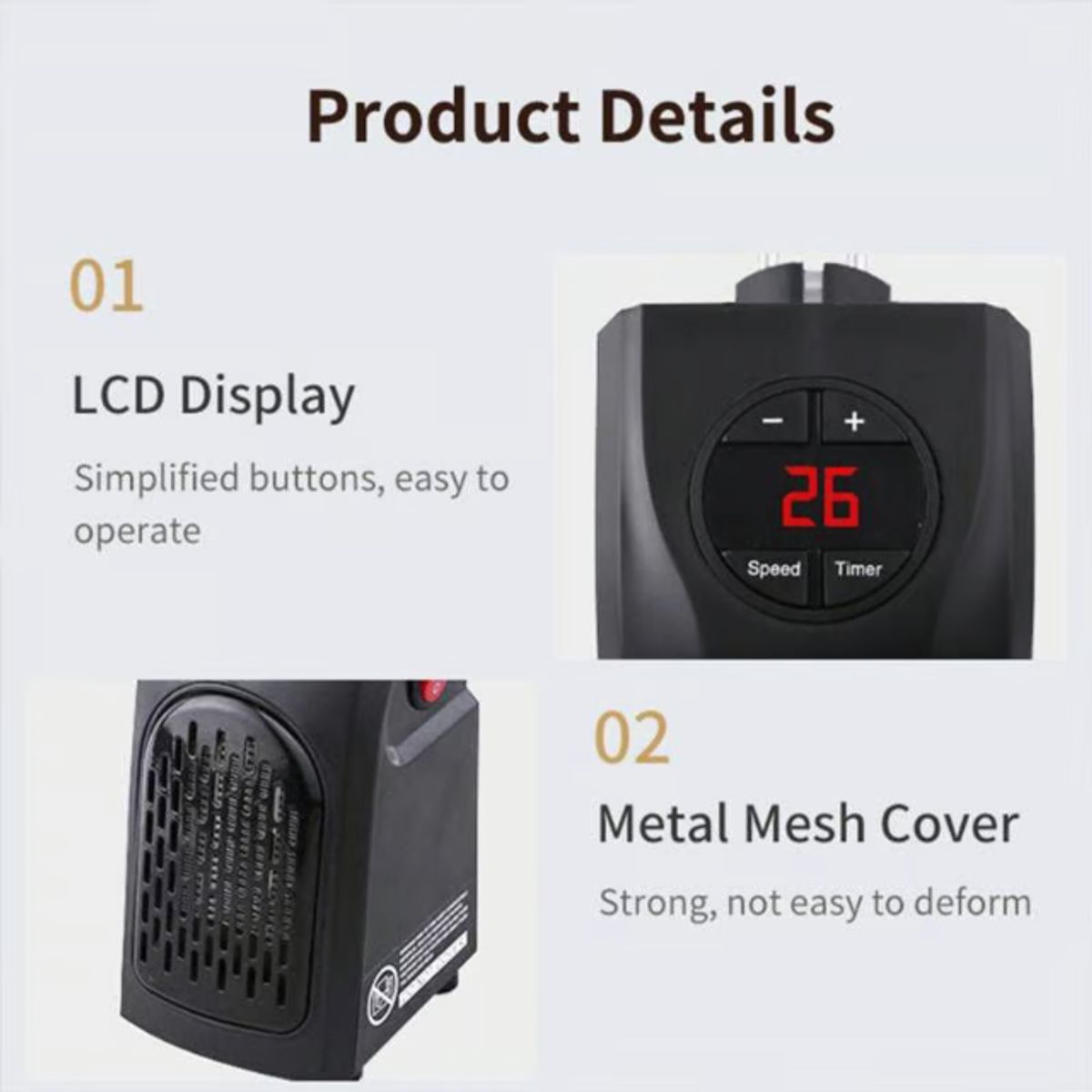 GENERICO - Estufa Calentador Calefacción Eléctrico para el hogar.