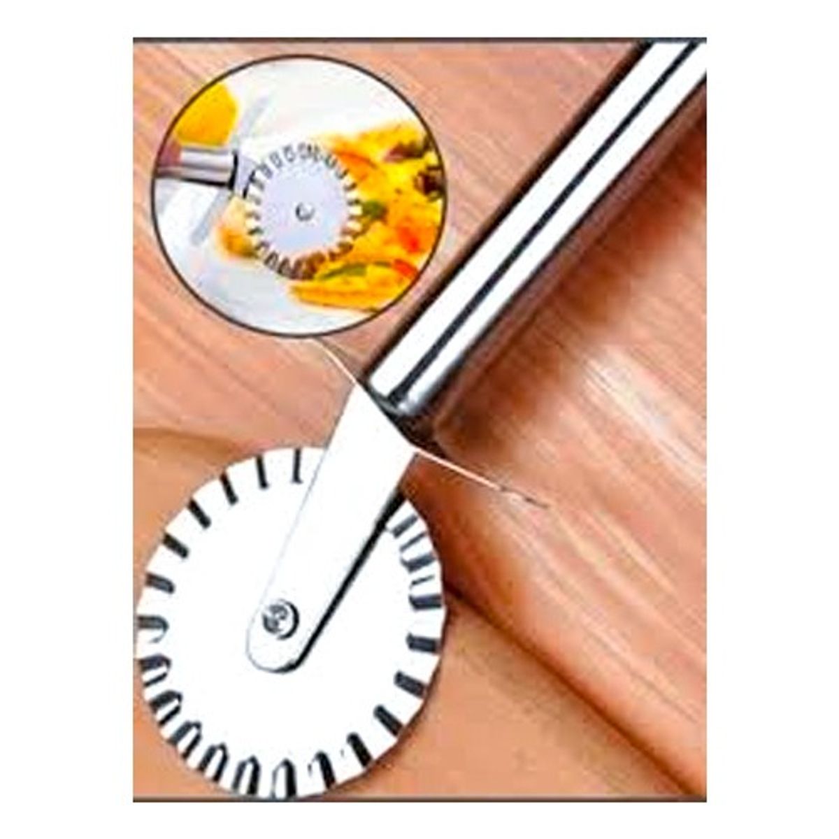 GENERICO - CORTADOR DE PIZZA Y RAVIOLES DE ACERO INOXIDABLE