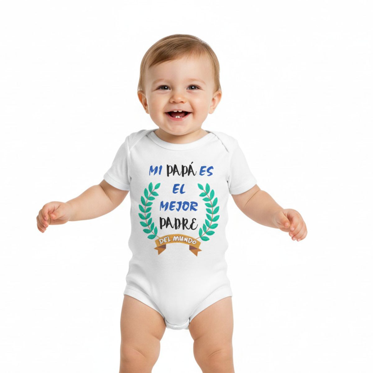 GENERICO - Body Eres El Mejor Papá Blanco de Algodón Pima
