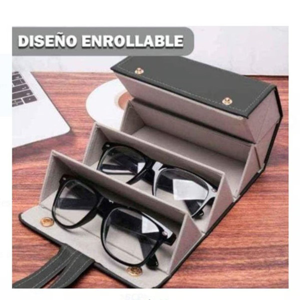 GENERICO - Porta Lentes Plegable de 6 Compartimientos A1