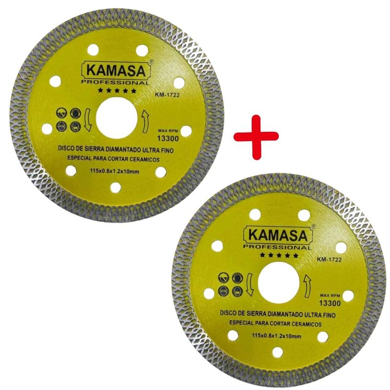 KAMASA - Disco Diamantado KAMASA Porcelanato Ultrafino 4 1/2 115m x 02 Unidades
