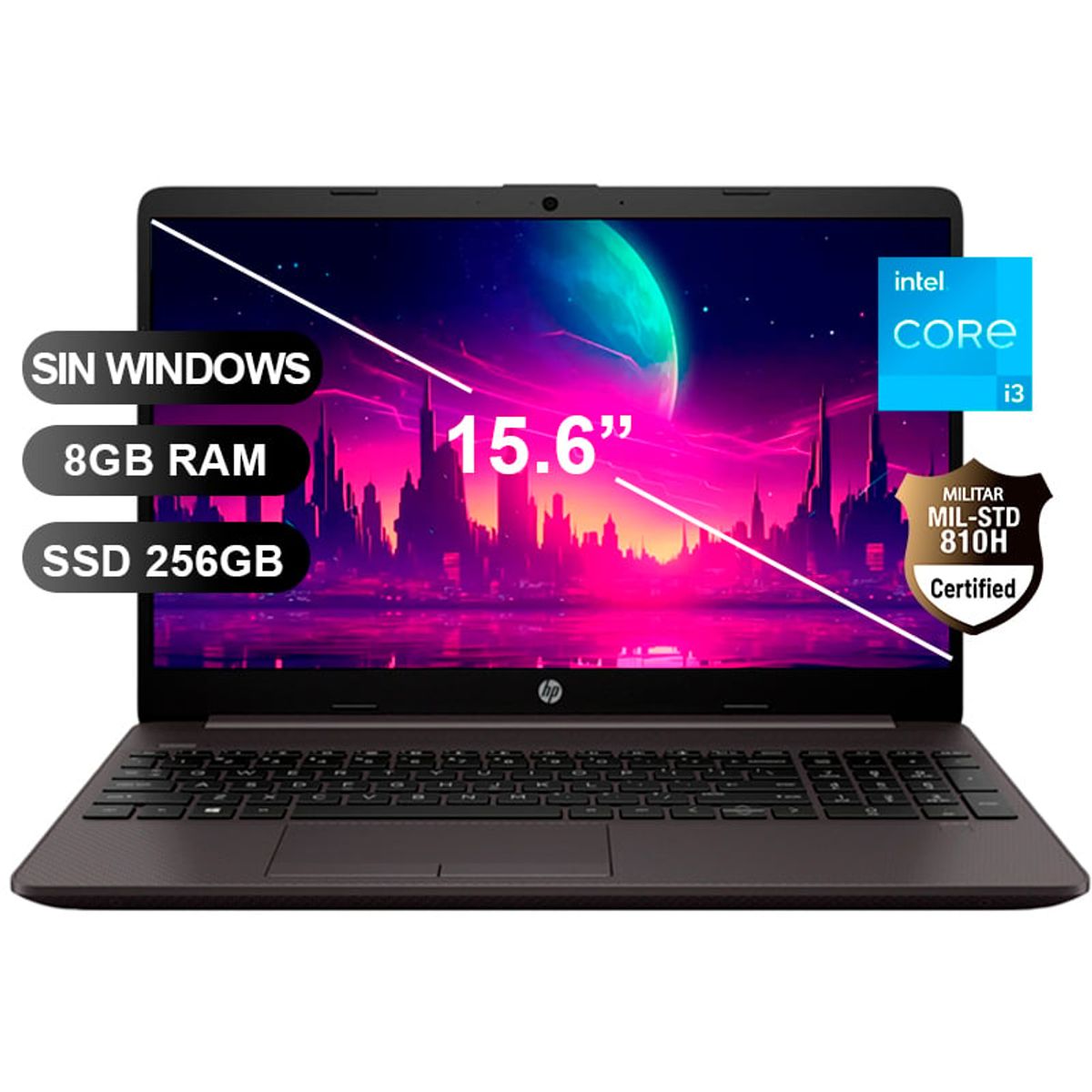 HP - Laptop HP 250 G9 I3-1215U 8GB RAM, 256GB SSD, 15.6, SIN WINDOWS (9P7L0AT)
