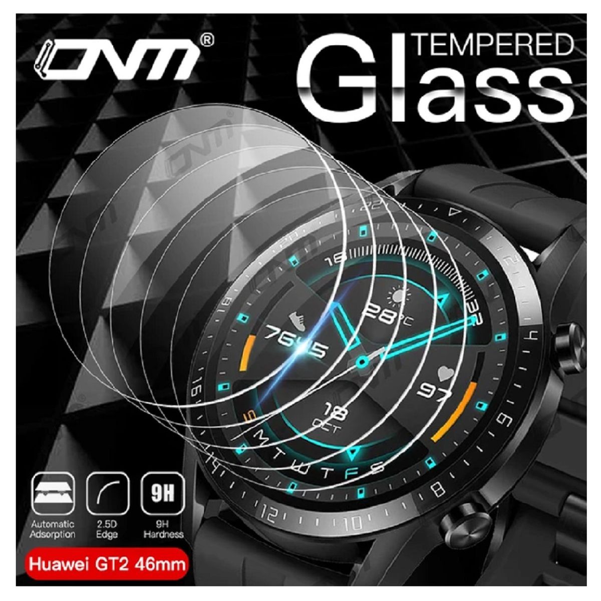 GENERICO - PROTECTOR DE PANTALLA DE VIDRIO PARA SMARTWATCH HUAWEI GT2 46MM