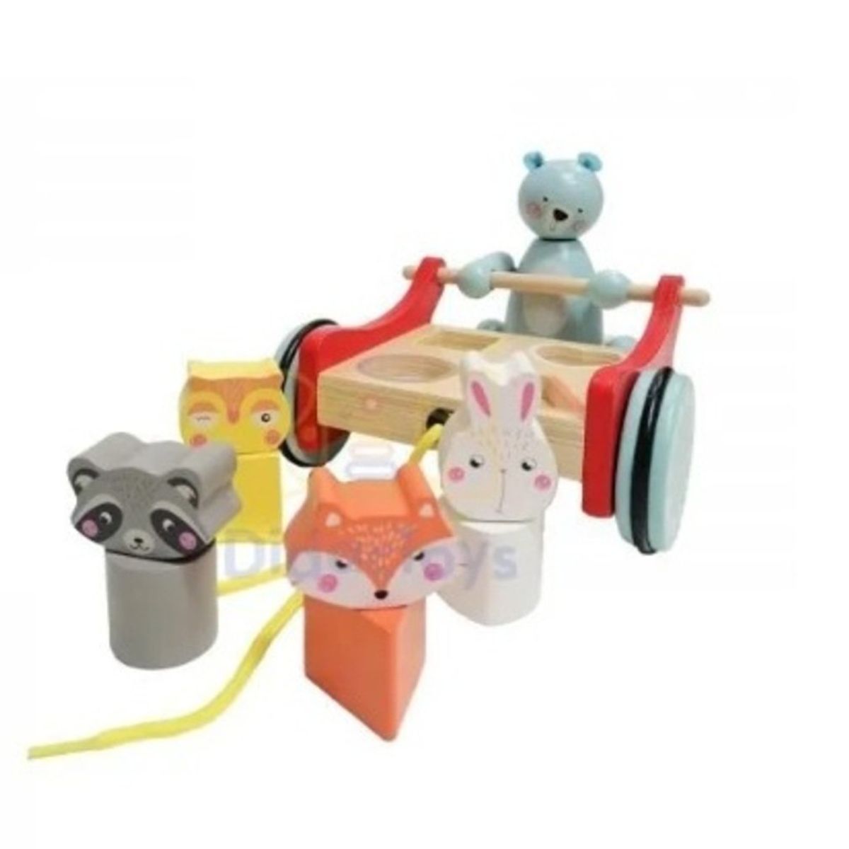 GENERICO - Carrito de Animalitos en Madera