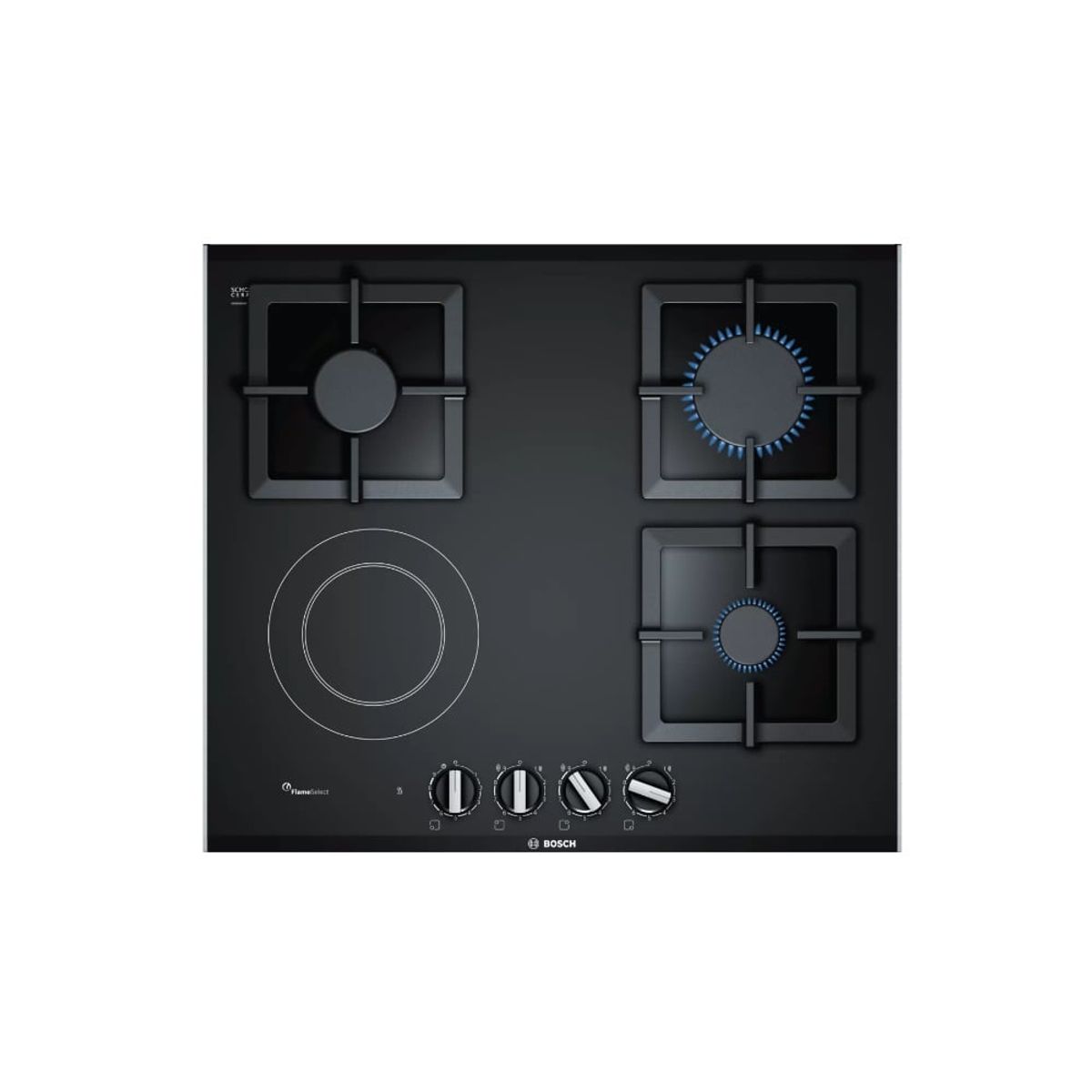 BOSCH - Cocina Bosch PSY6A6B20 Vitrocerámica Mixta Empotrable 60 cm Negro