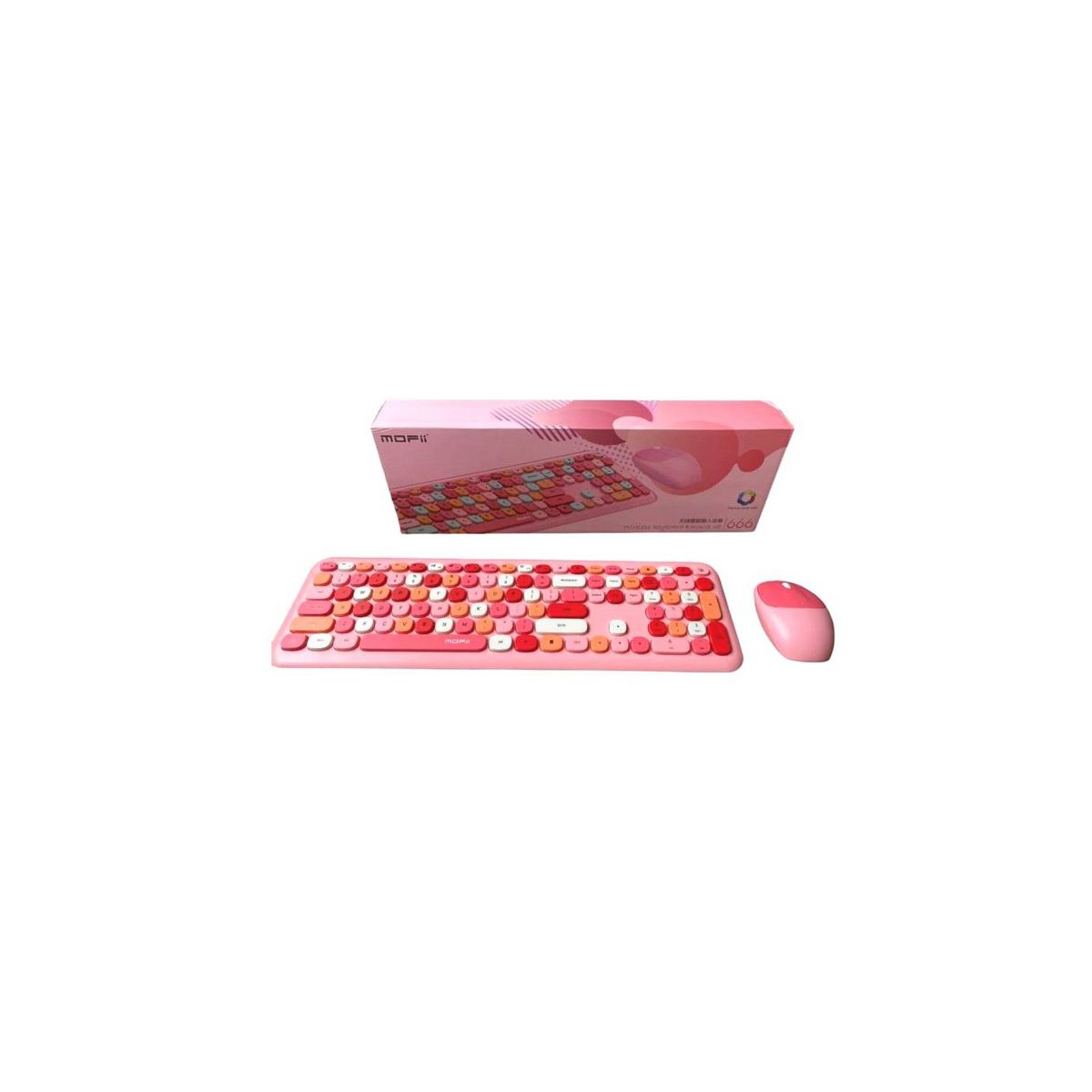 GENERICO - TECLADOS  PINK  ROSADO - MOFFI PACK CON MOUSE