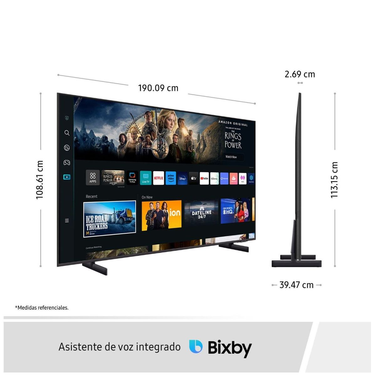 SAMSUNG - Televisor Samsung LED Smart TV 85 Crystal UHD 4K- UN85DU8000GXPE - Nuevo 2024