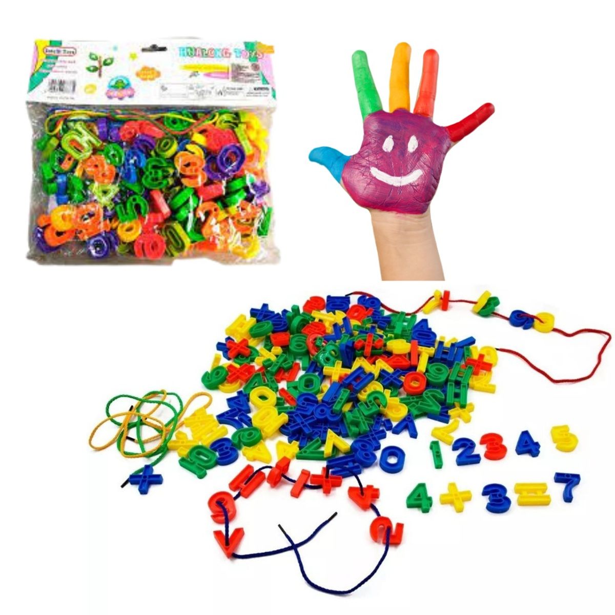 GENERICO - Enhebrado de Números Pasado Juego Didáctico Puzzle en Bolsa