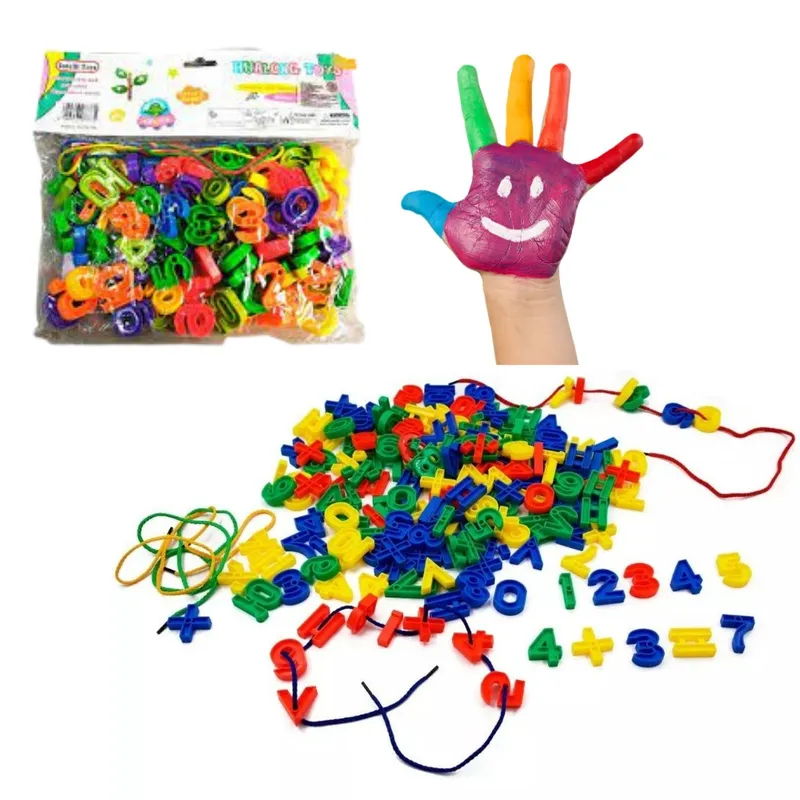 GENERICO - Enhebrado de Números Pasado Juego Didáctico Puzzle en Bolsa