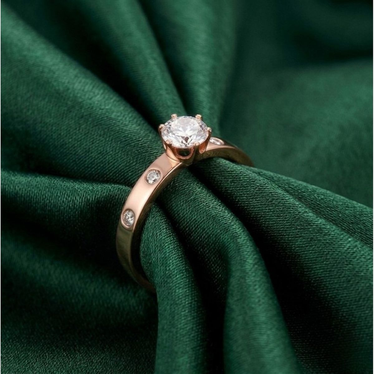 LUCYANA JOYAS Y ACCESORIOS - Anillo De Compromiso Bañado En Oro Rosa De 18K - Joyas Lucyana