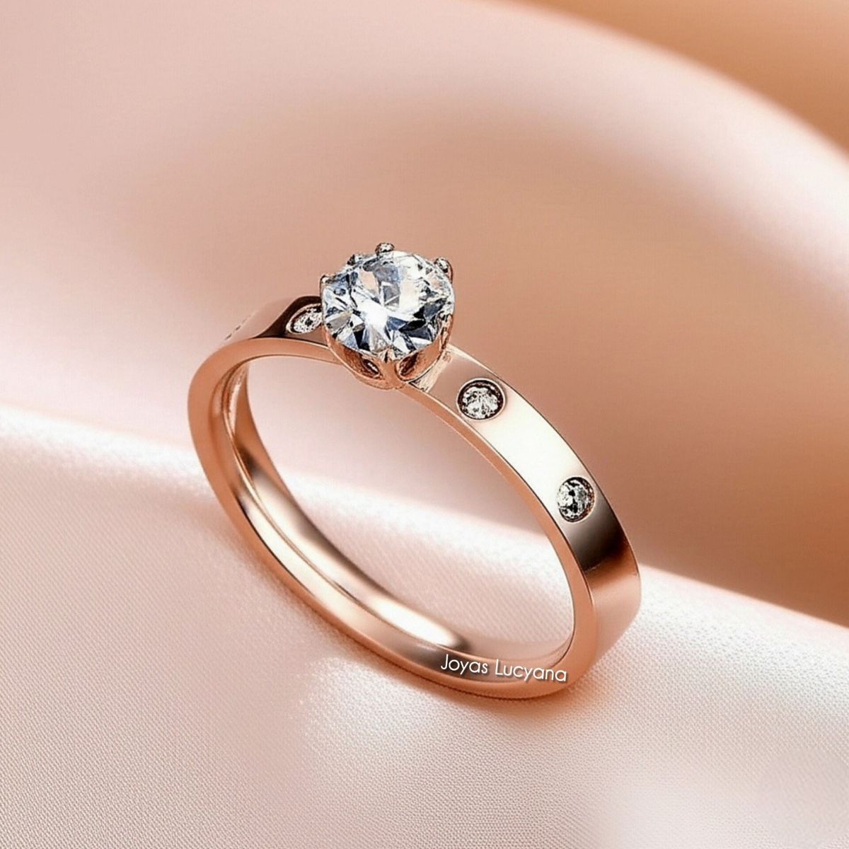 LUCYANA JOYAS Y ACCESORIOS - Anillo De Compromiso Bañado En Oro Rosa De 18K - Joyas Lucyana