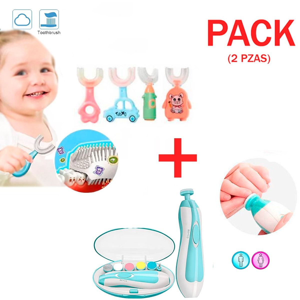 GENERICO - Cortadora de Uñas Electrica +Cepillo Dental U 360°