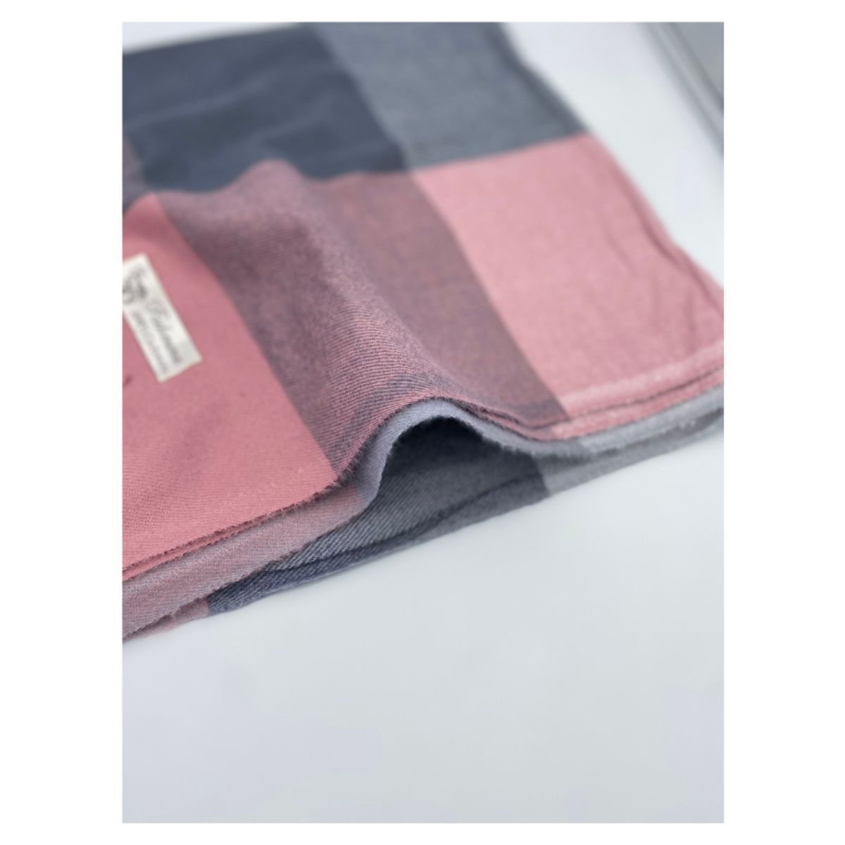 GENERICO - Maxi Bufanda Mujer Rosa y Gris_.