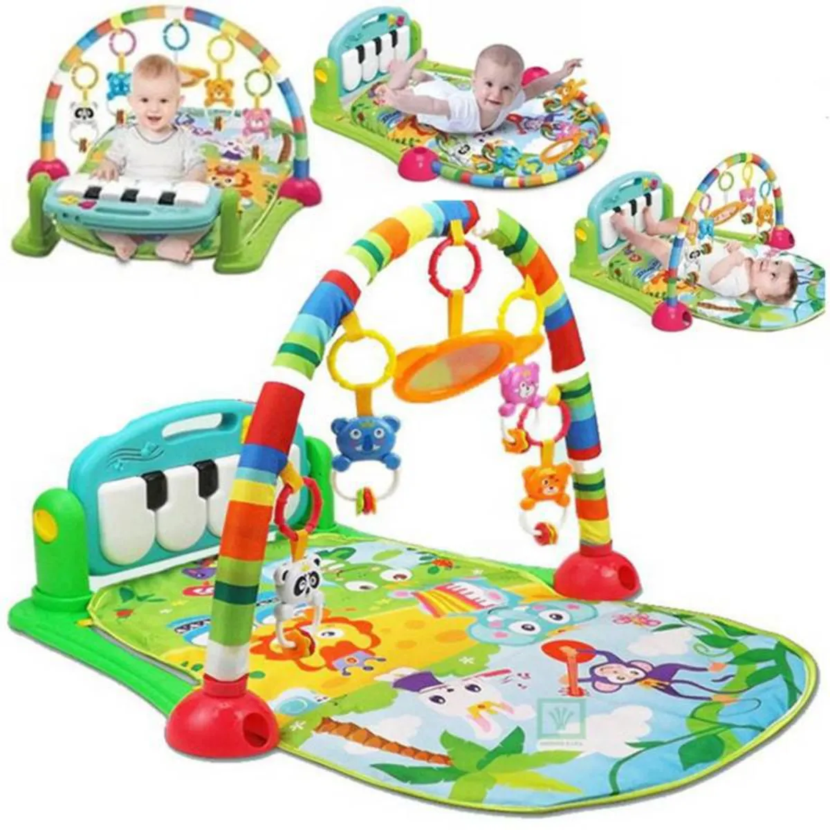 GENERICO - Gimnasio para Bebe con Piano Musical 3 en 1 Color Verde