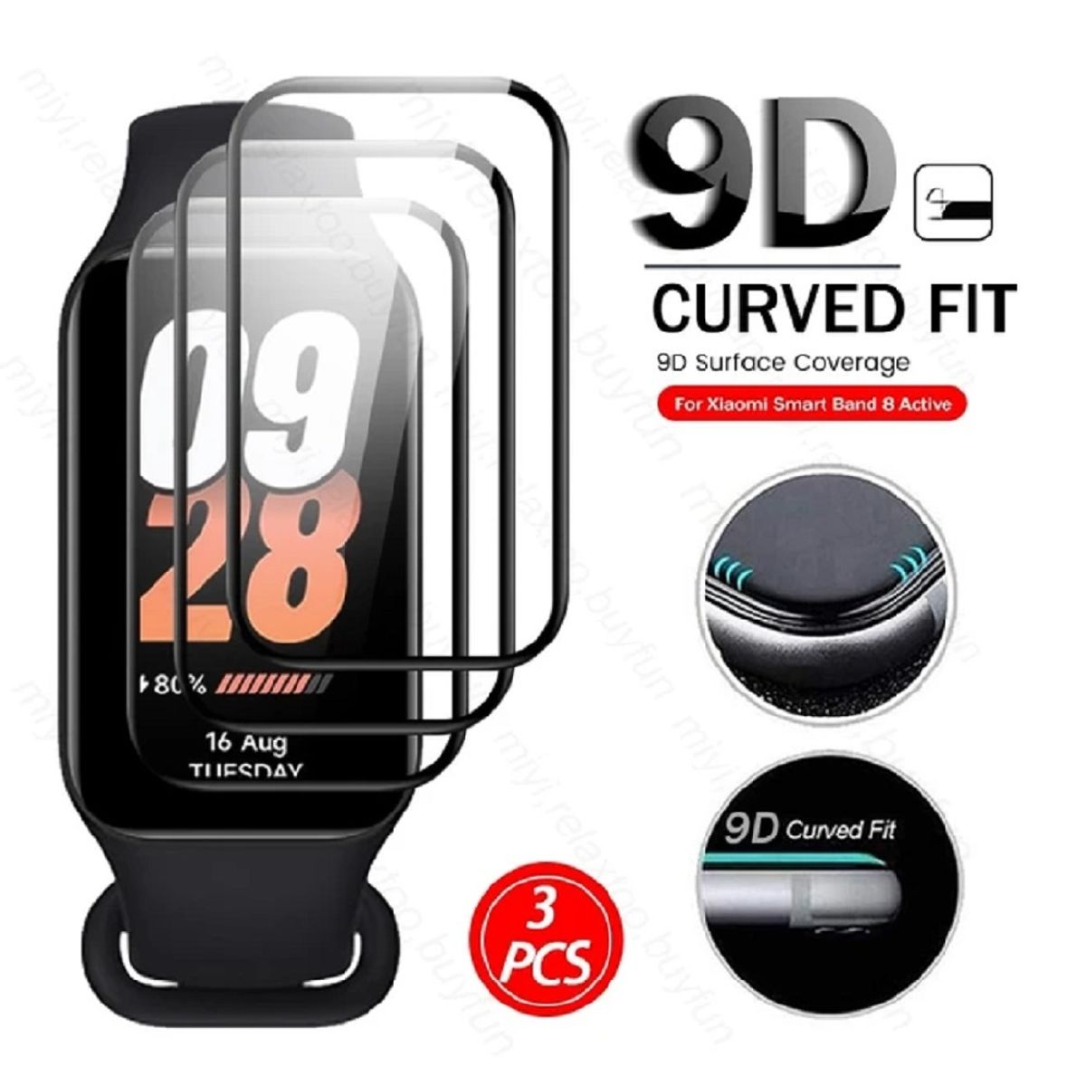 GENERICO - PROTECTOR DE PANTALLA PARA XIAOMI MI BAND 2  BAND 8 ACTIVE