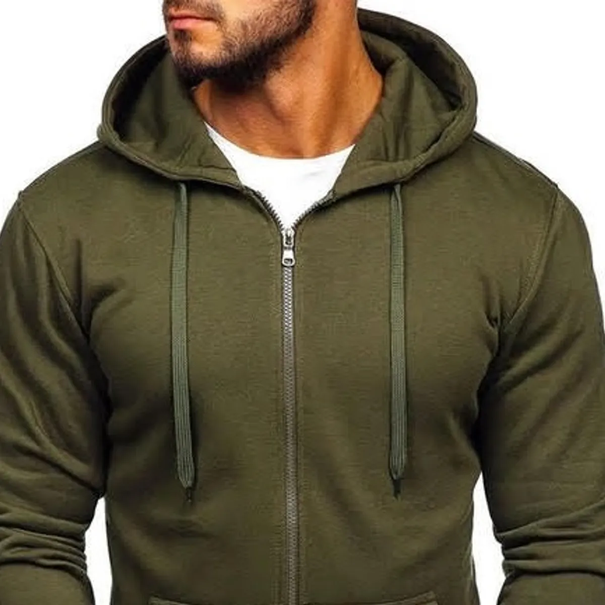 NEW YORK STARS - HCasaca con Cierre-Verde Militar