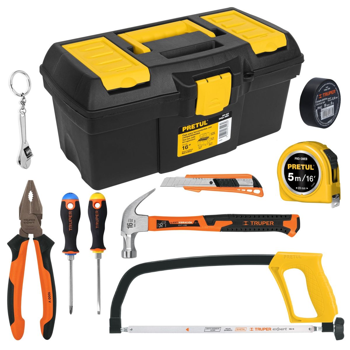 TRUPER - Juego de herramientas 10 piezas para hombre que resuelve, TRUPER