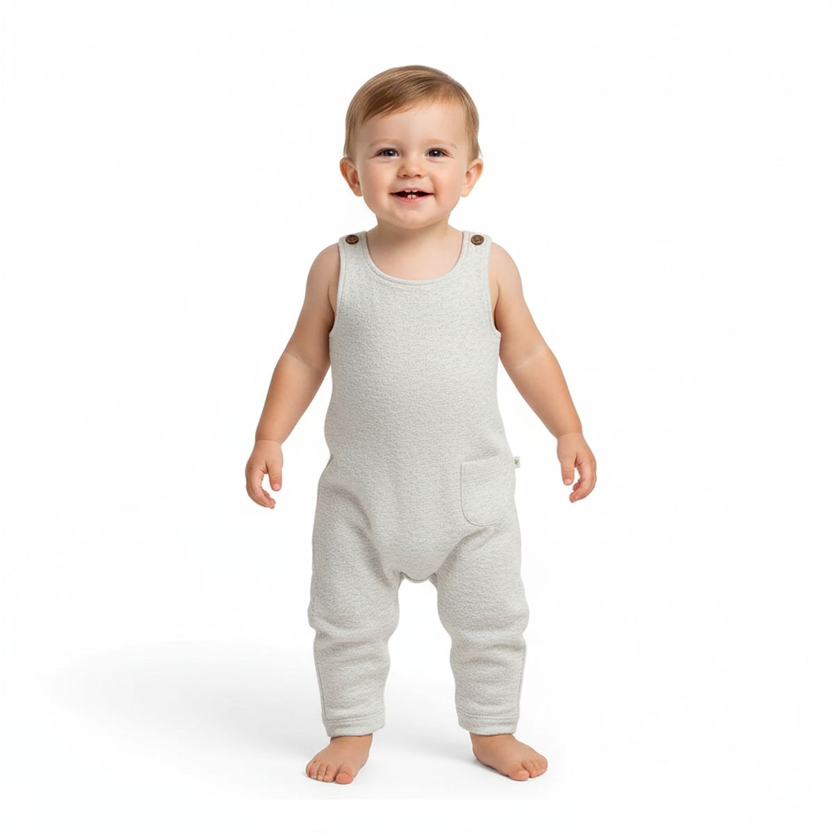 GENERICO - Enterizo Jardinero Sin Mangas Melange Rib de Algodón Pima