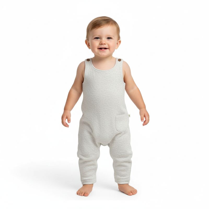 GENERICO - Enterizo Jardinero Sin Mangas Melange Rib de Algodón Pima