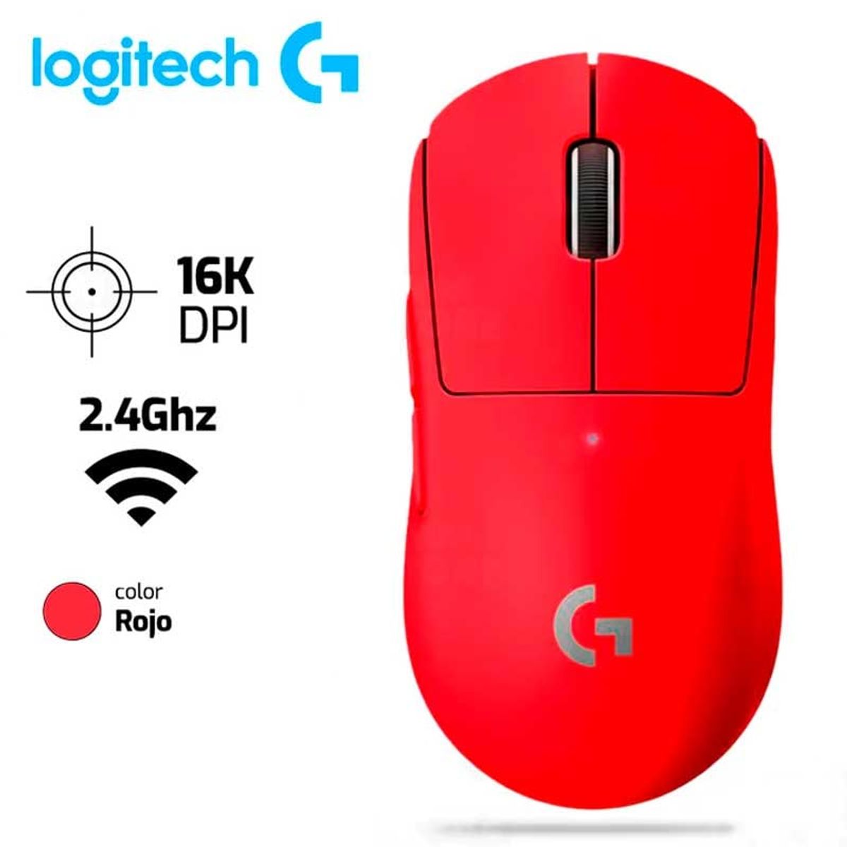 LOGITECH - Mouse LOGITECH GPRO X SUPERLIGHT Inalambrico 16,000 Dpi Rojo