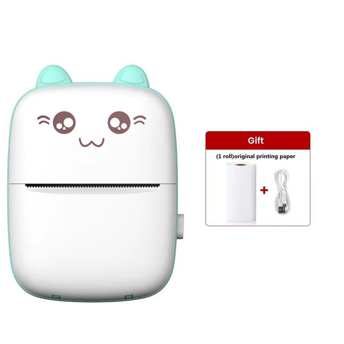 GENERICO - Mini Impresora Portátil Térmica Bluetooth Recargable Celeste