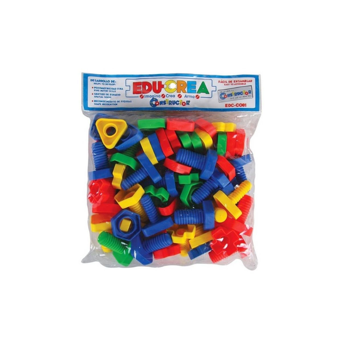 GENERICO - Tornillos y Tuercas para Enroscar Juego Didáctico en Bolsa