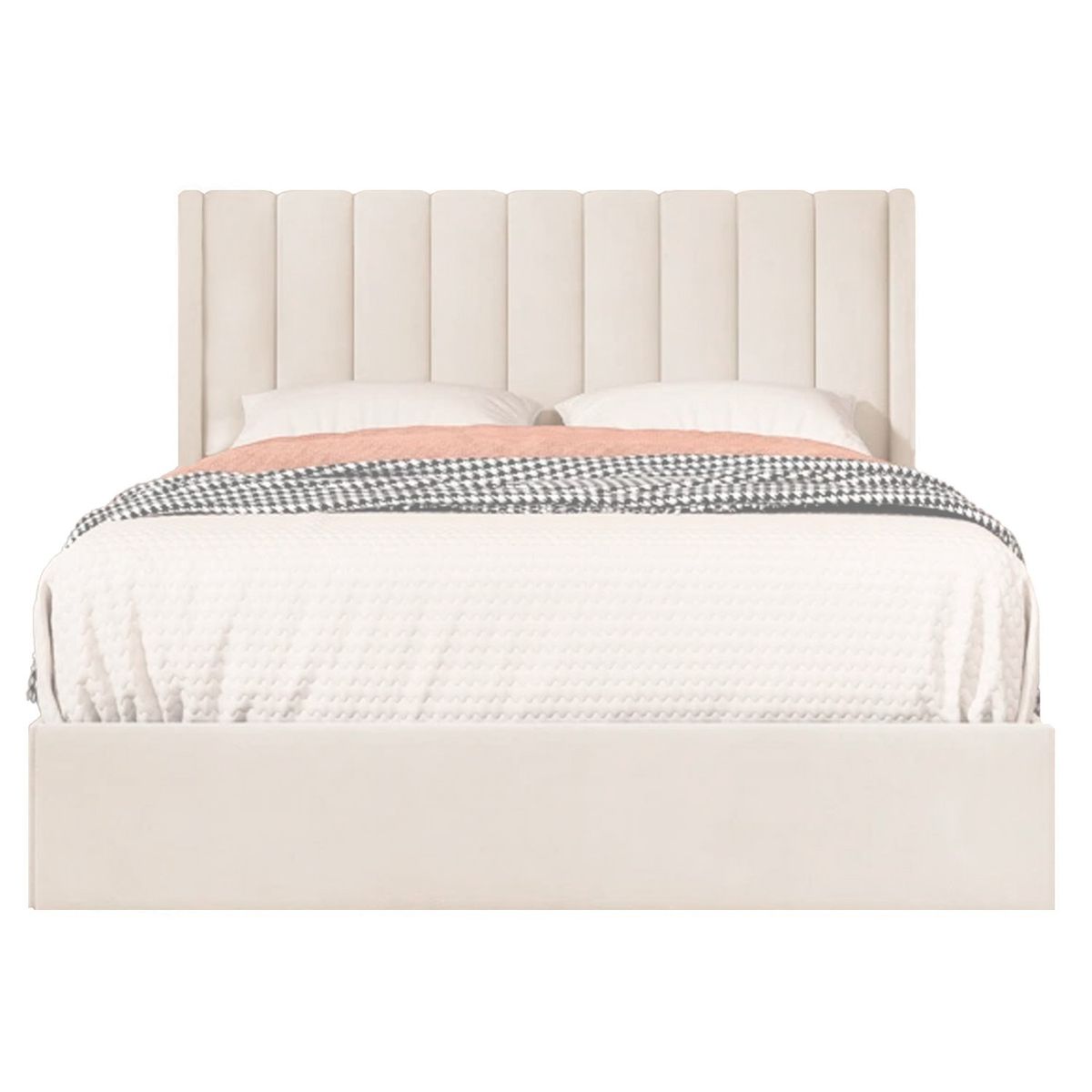 GENERICO - Cama Tapizada Listón Perla 1.5 Plz