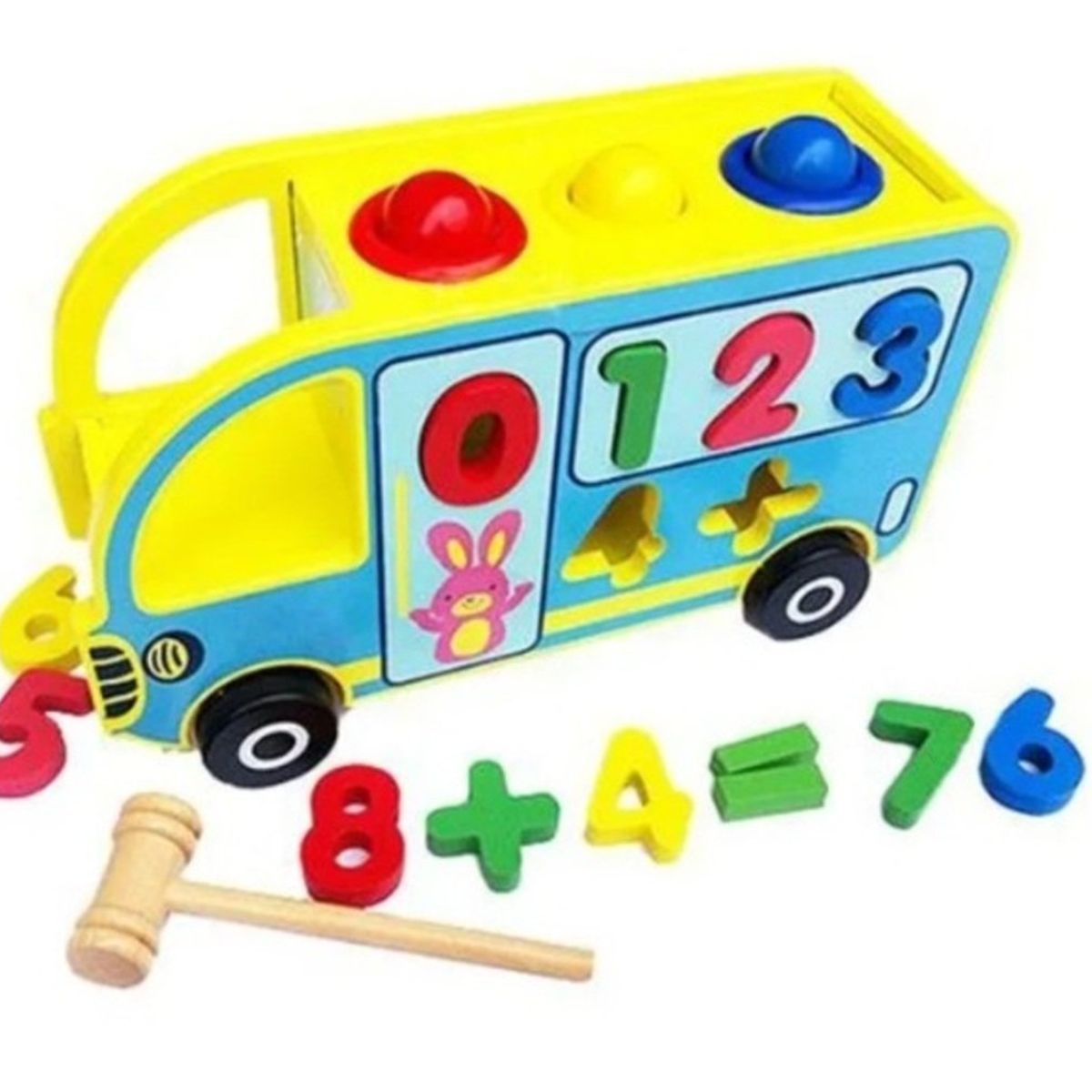 GENERICO - Juguete Didáctico Bus de encaje con números