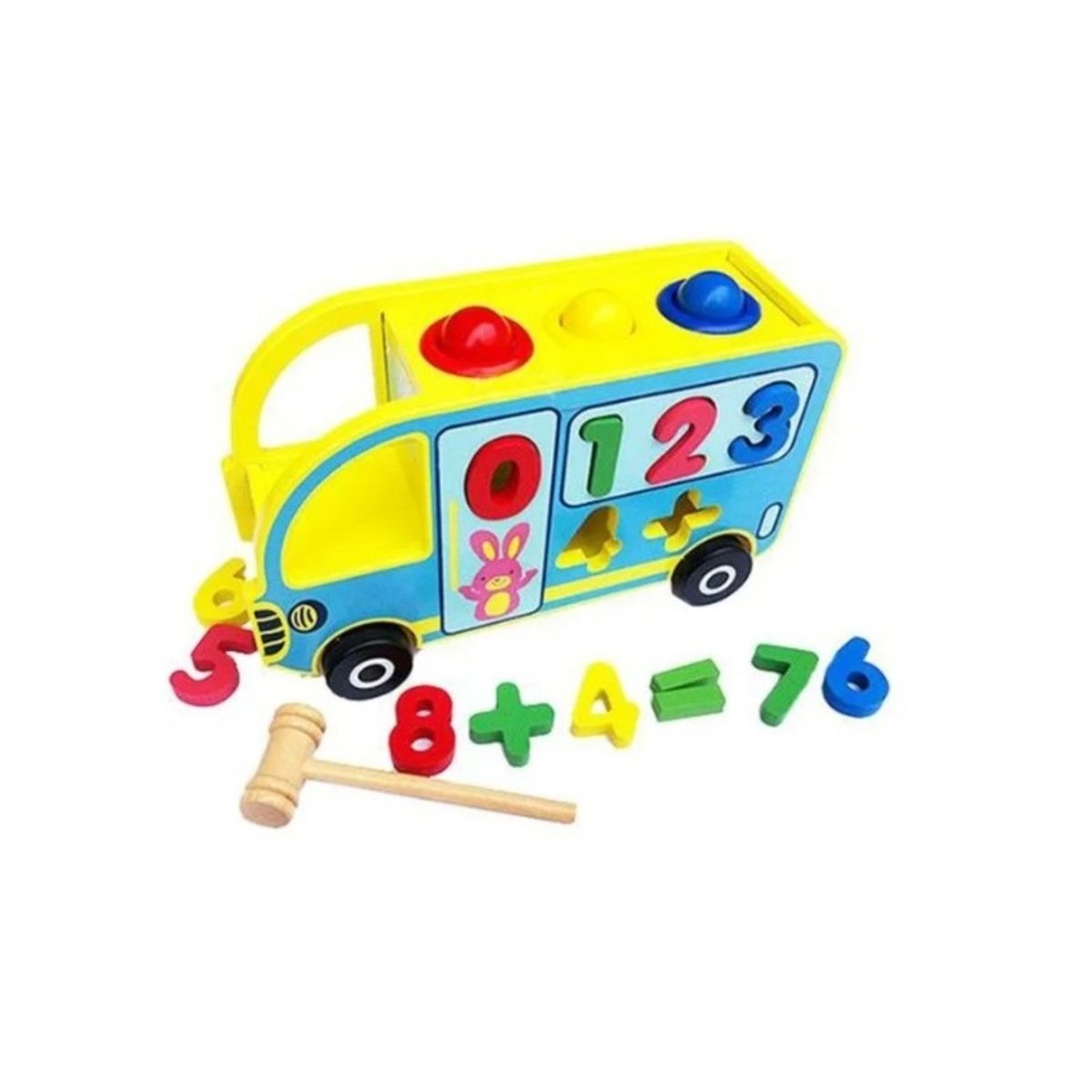 GENERICO - Juguete Didáctico Bus de encaje con números