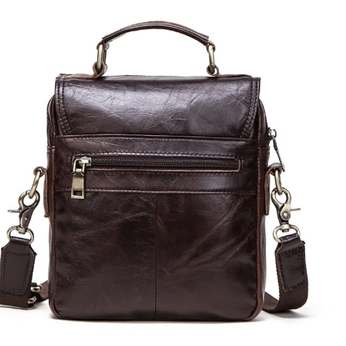 CONTACTS - Morral de Hombro de Cuero Contacts Marron MB122 Hombres