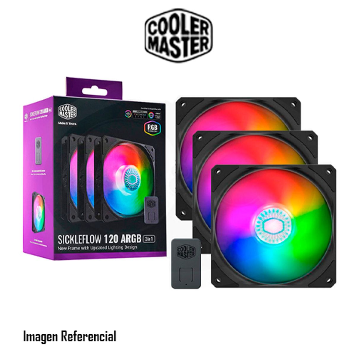 COOLER MASTER - CASE FAN COOLER MASTER SICKLEFLOW 120 ARGB 3 IN 1 MFX-B2DN-183PA-R1