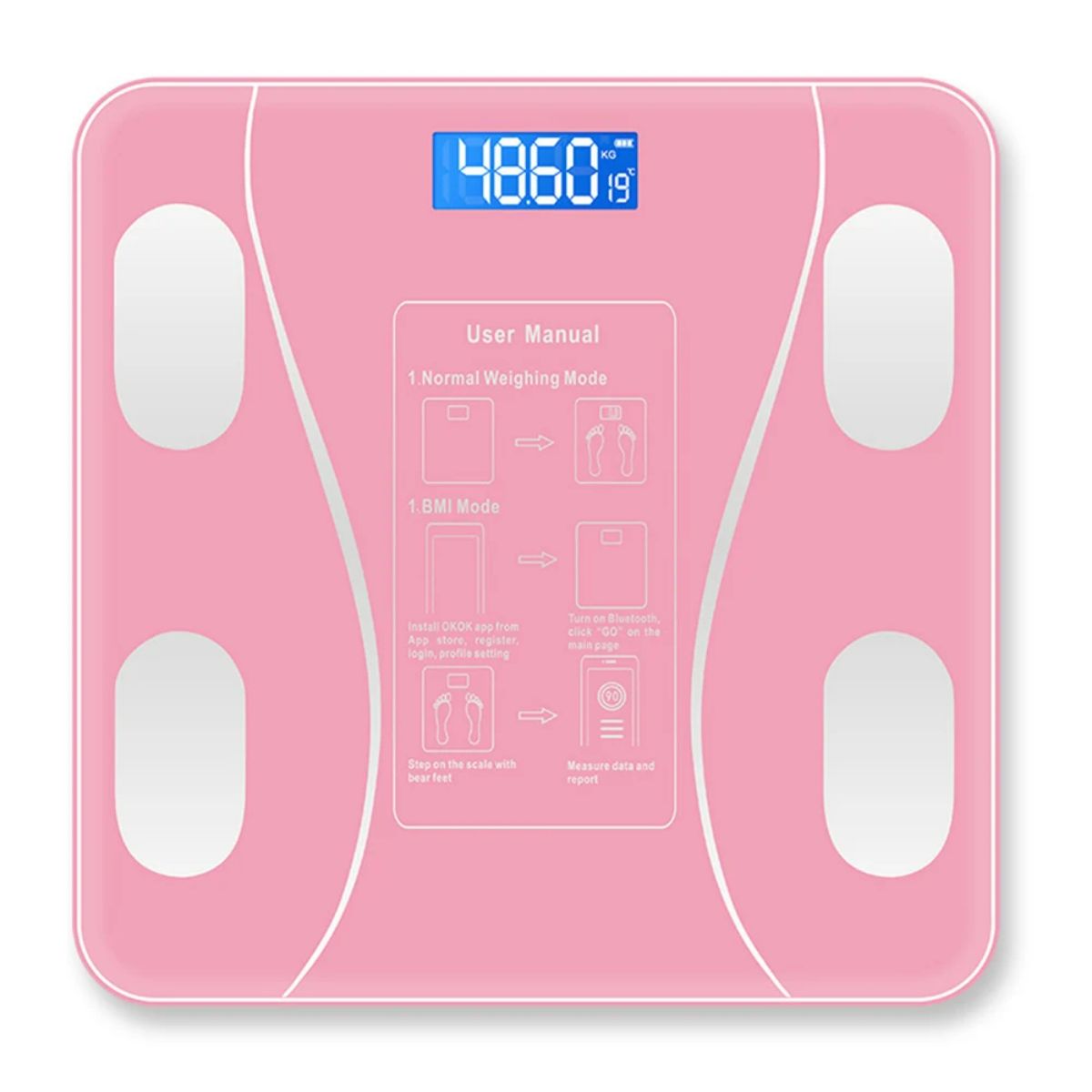 Pentha - Balanza Digital Smart Bluetooth 180 kg Color Rosa