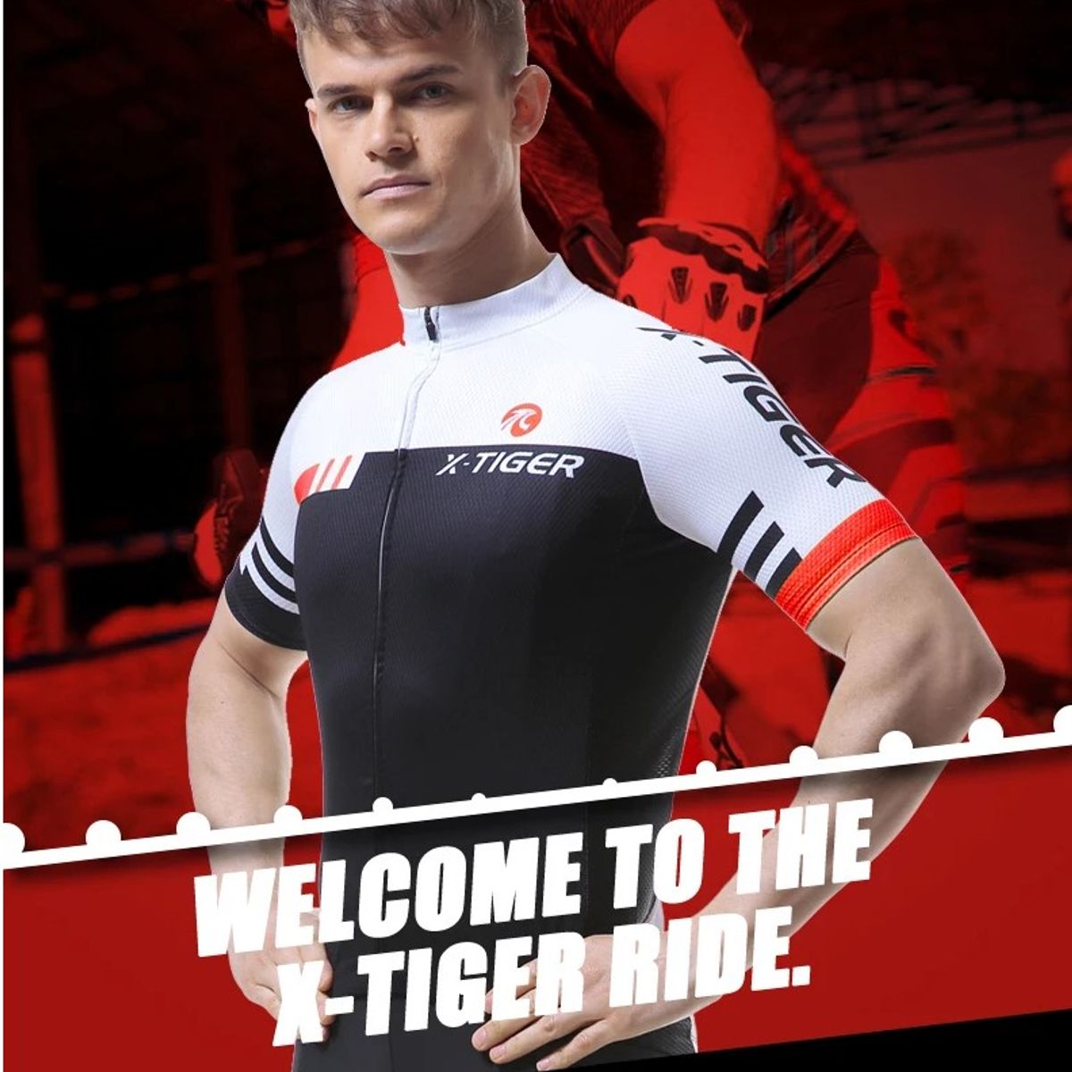 OEM - Jersey Maillot Ciclismo X-TIGER 02301 Cortaviento Protección UV