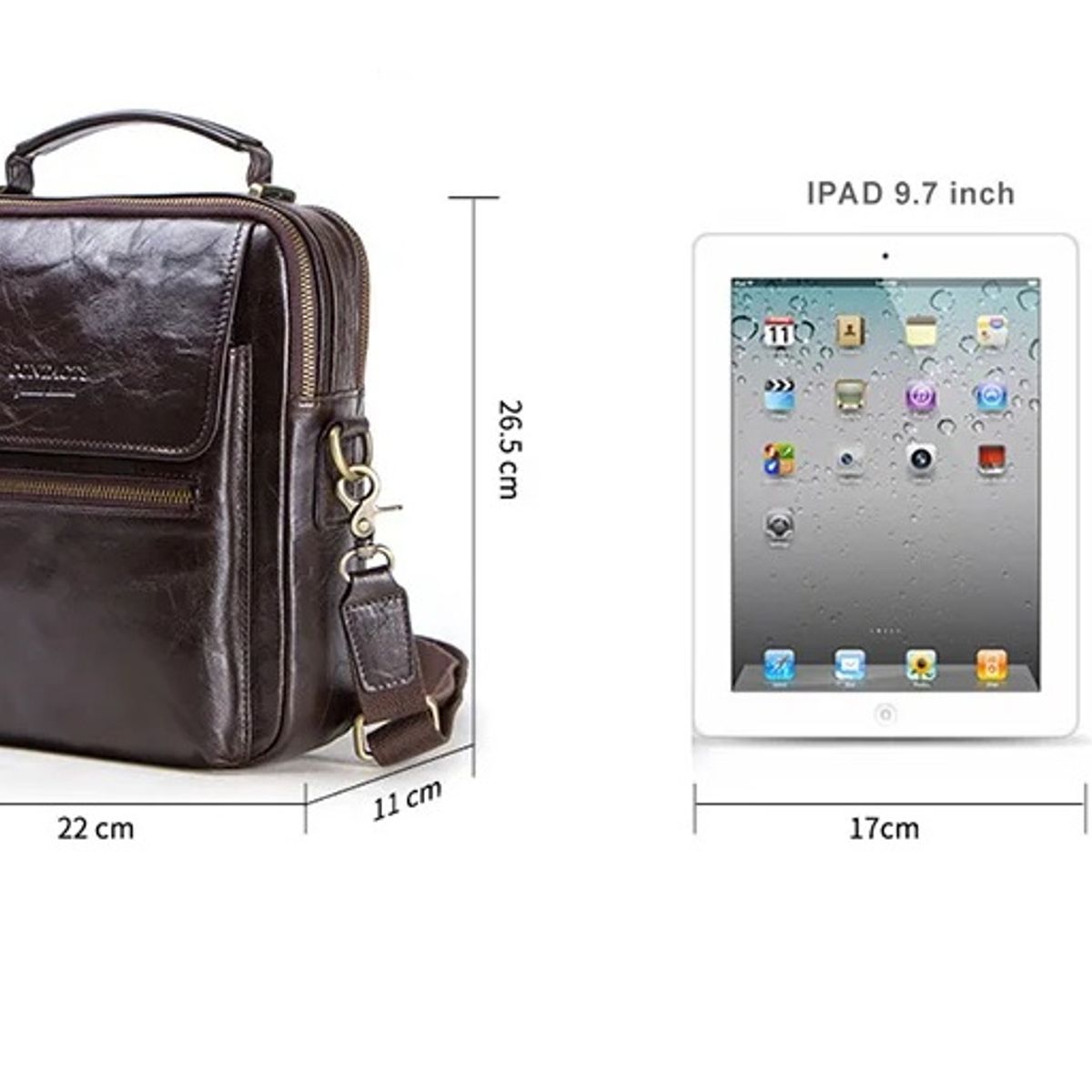 CONTACTS - Morral Mensajero de Cuero Contacts MB118 Hombres