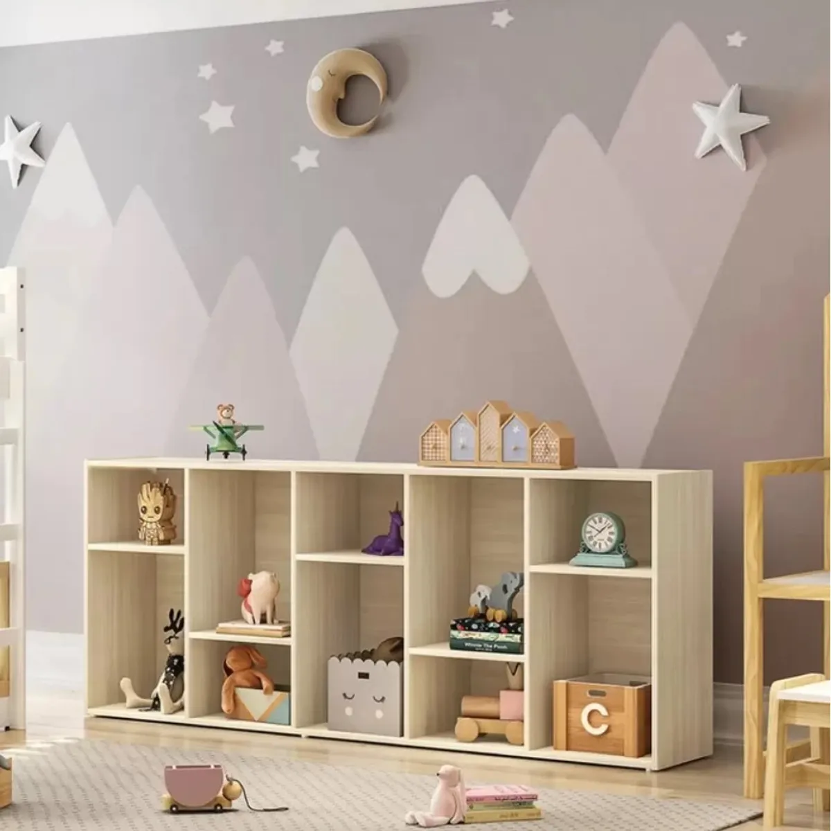 GENERICO - Estante Librería Infantil Montessori Mateo Natural Decoban Hogar