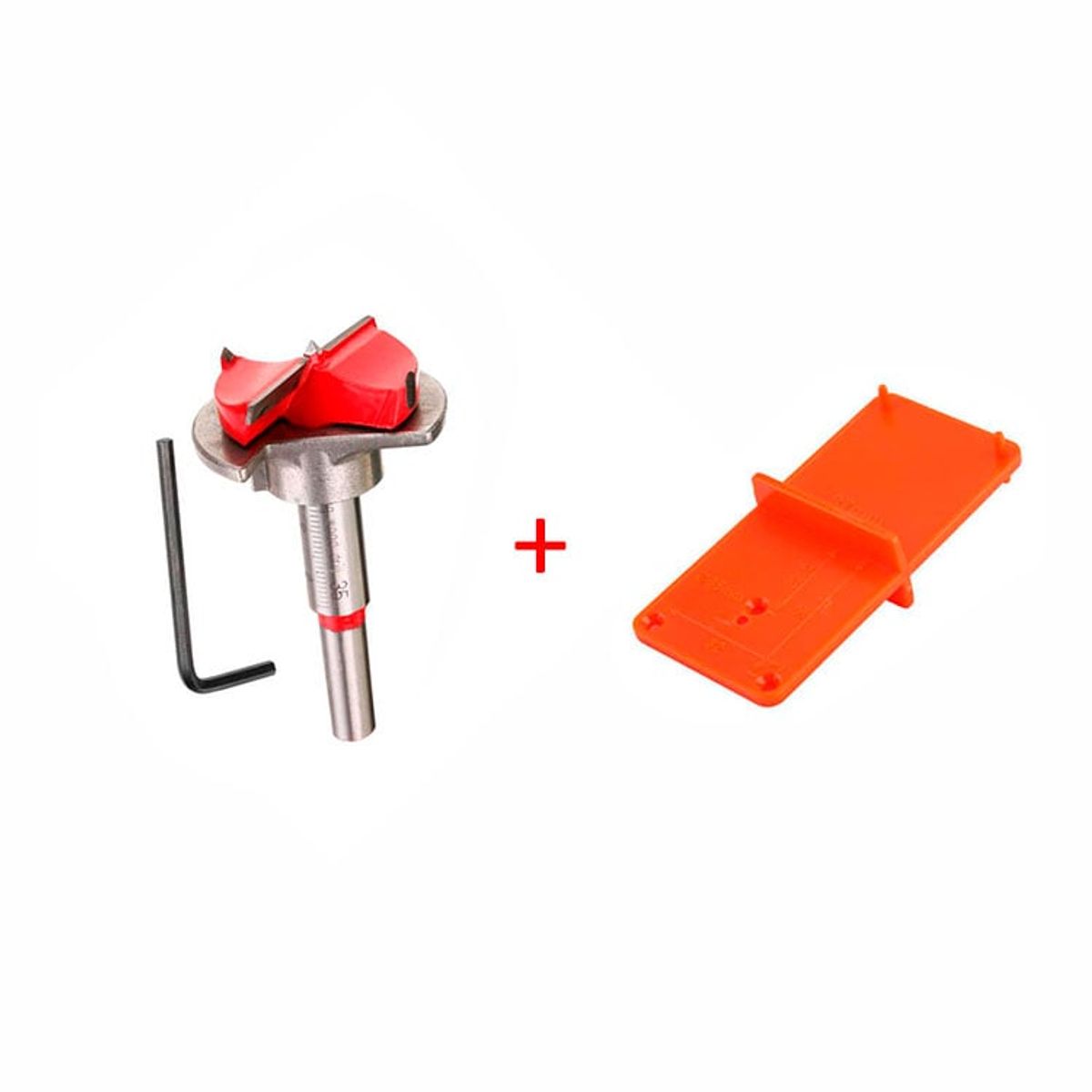 GENERICO - Broca Forstner 35mm Con Tope + Guia Para Bisagra
