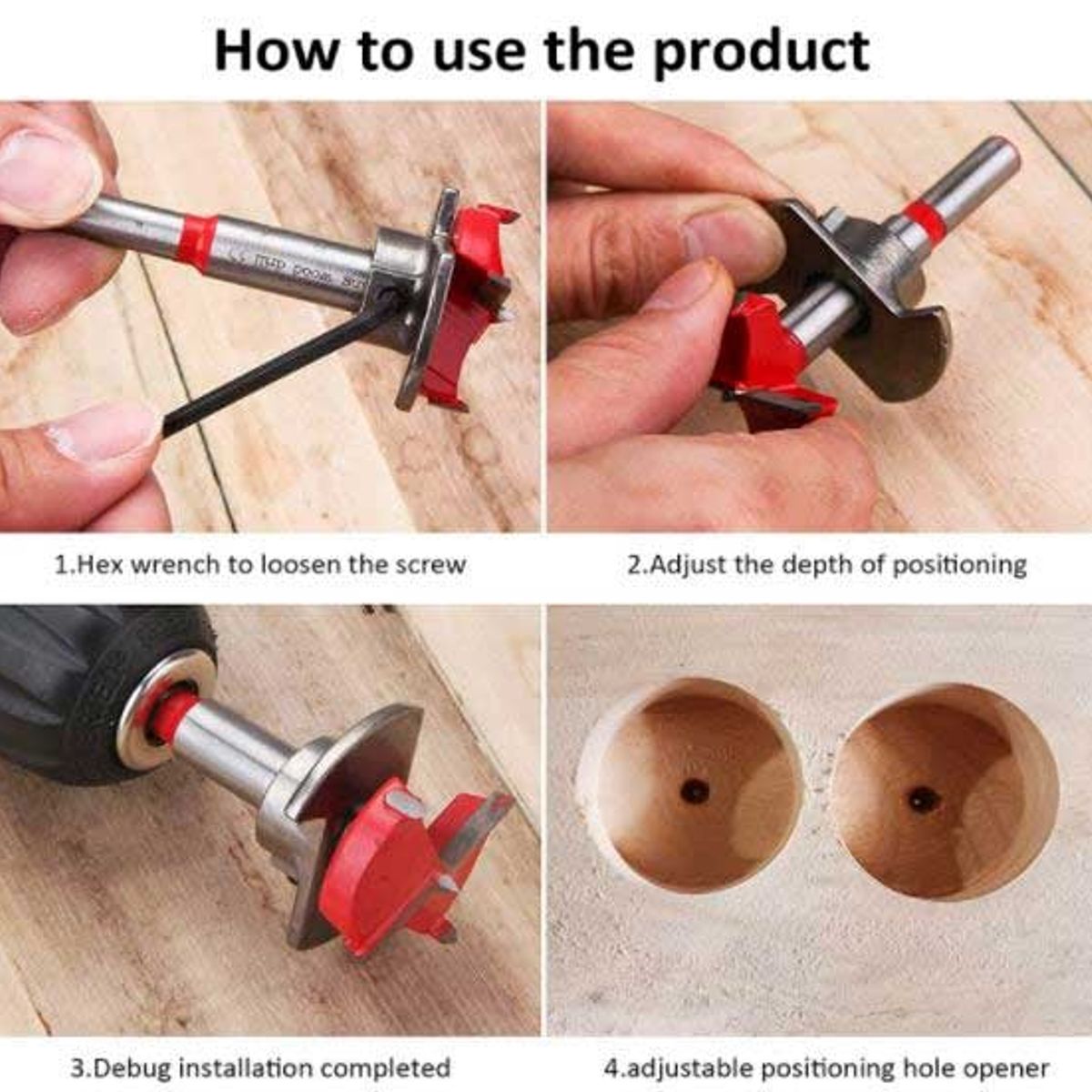 GENERICO - Broca Forstner 35mm Con Tope + Guia Para Bisagra