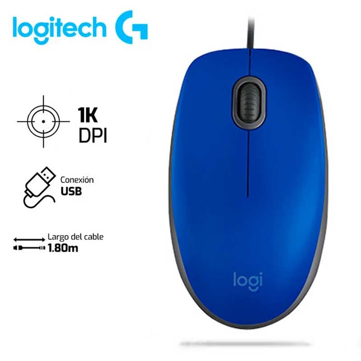 LOGITECH - Mouse LOGITECH M110 Silent 1,000 DPI Azul