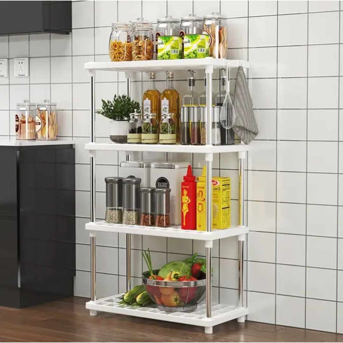 GENERICO - Organizador de Baño Cocina Multiusos Estante Armable de 4 Niveles