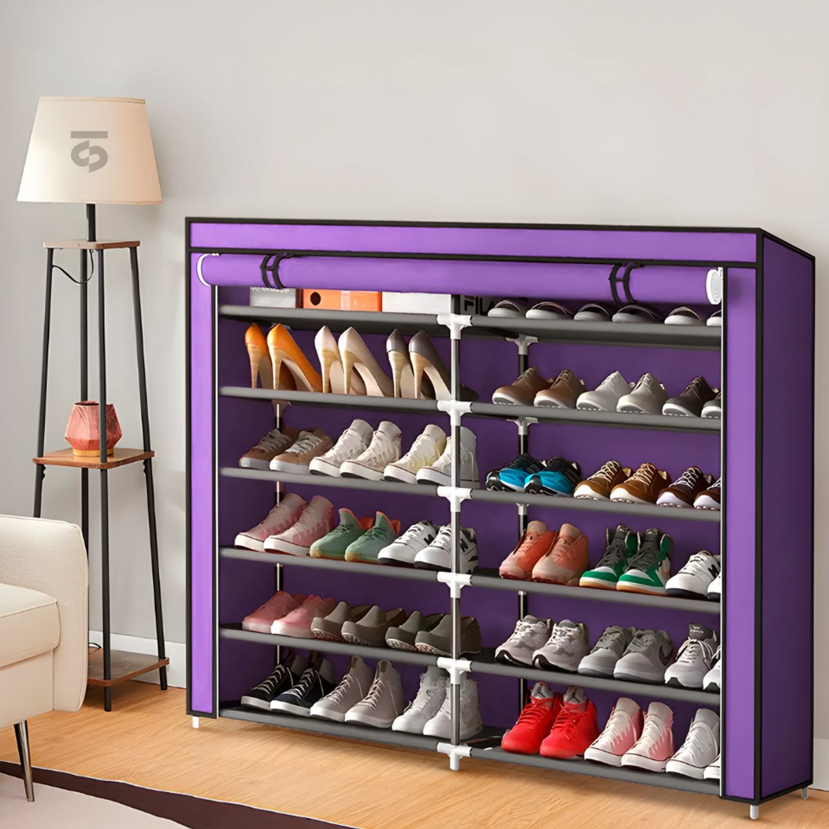 SM - ZAPATERA ORGANIZADOR DE ZAPATOS 12 COMPARTIMIENTOS-MORADO