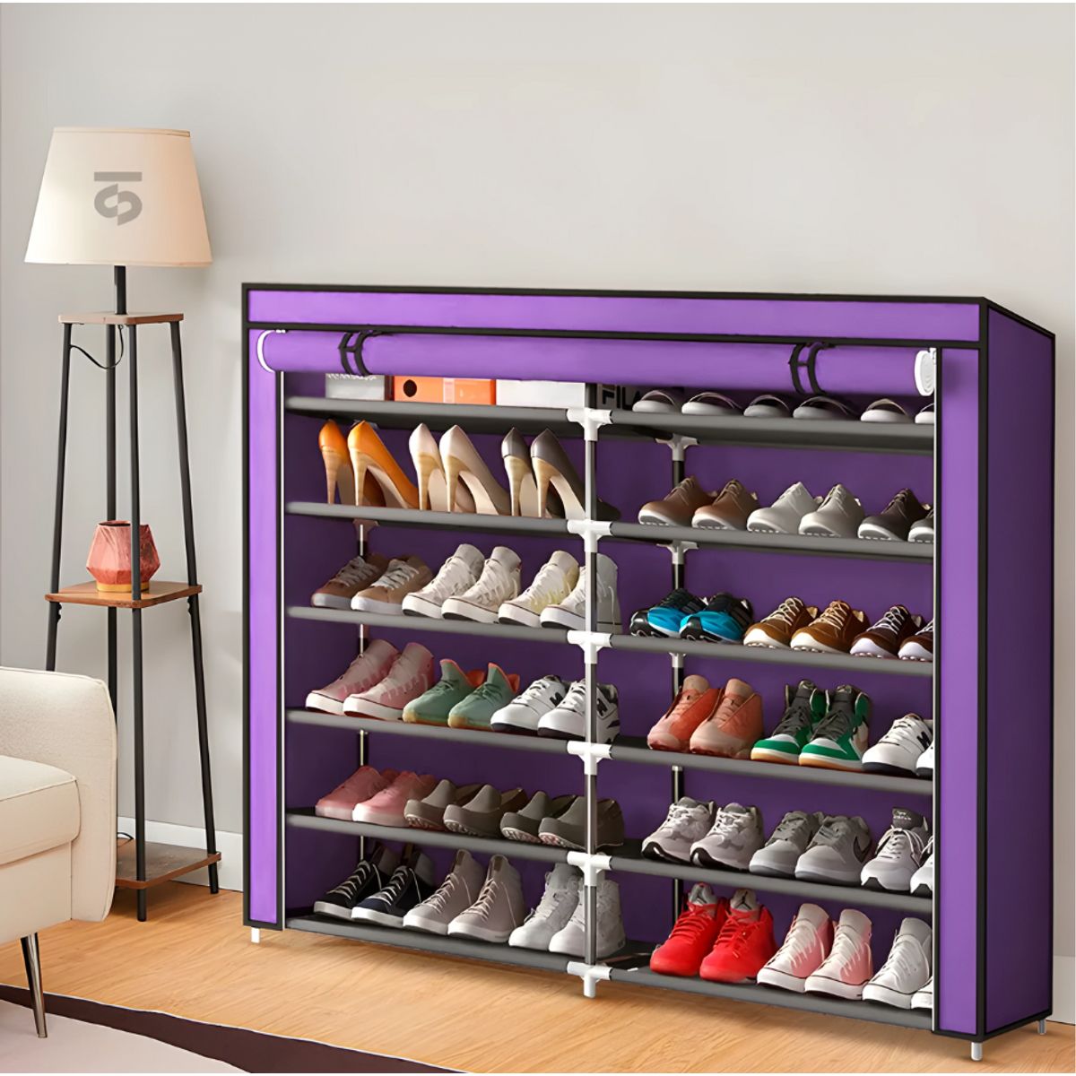 SM - ZAPATERA ORGANIZADOR DE ZAPATOS 12 COMPARTIMIENTOS-MORADO