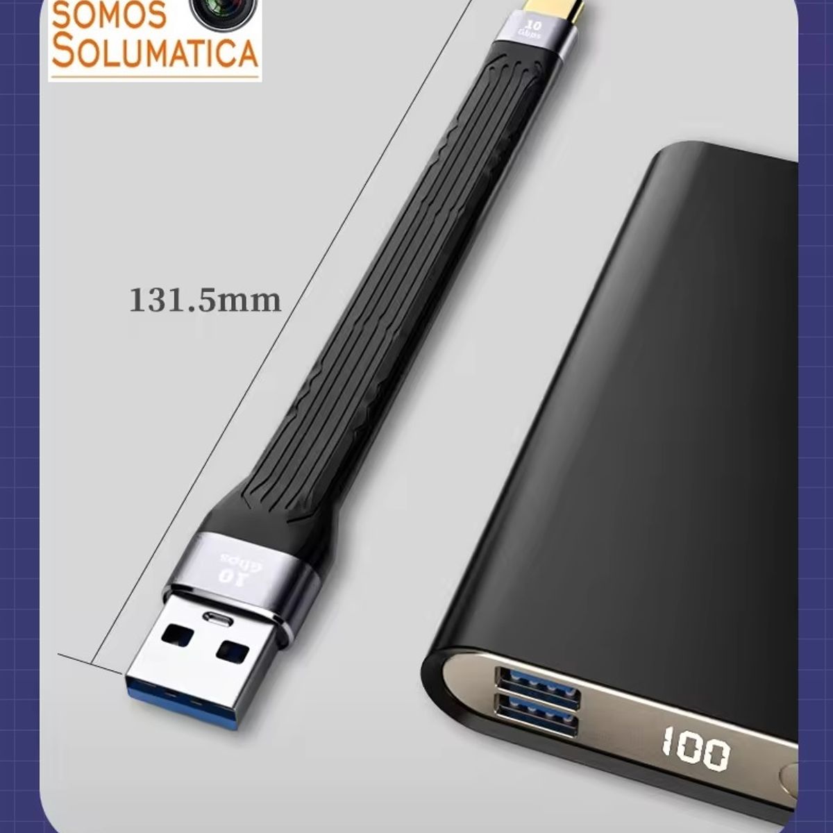 GENERICO - Cable Tipo C -  USB Corto 10Gbps 100W - Carga Rapida y datos