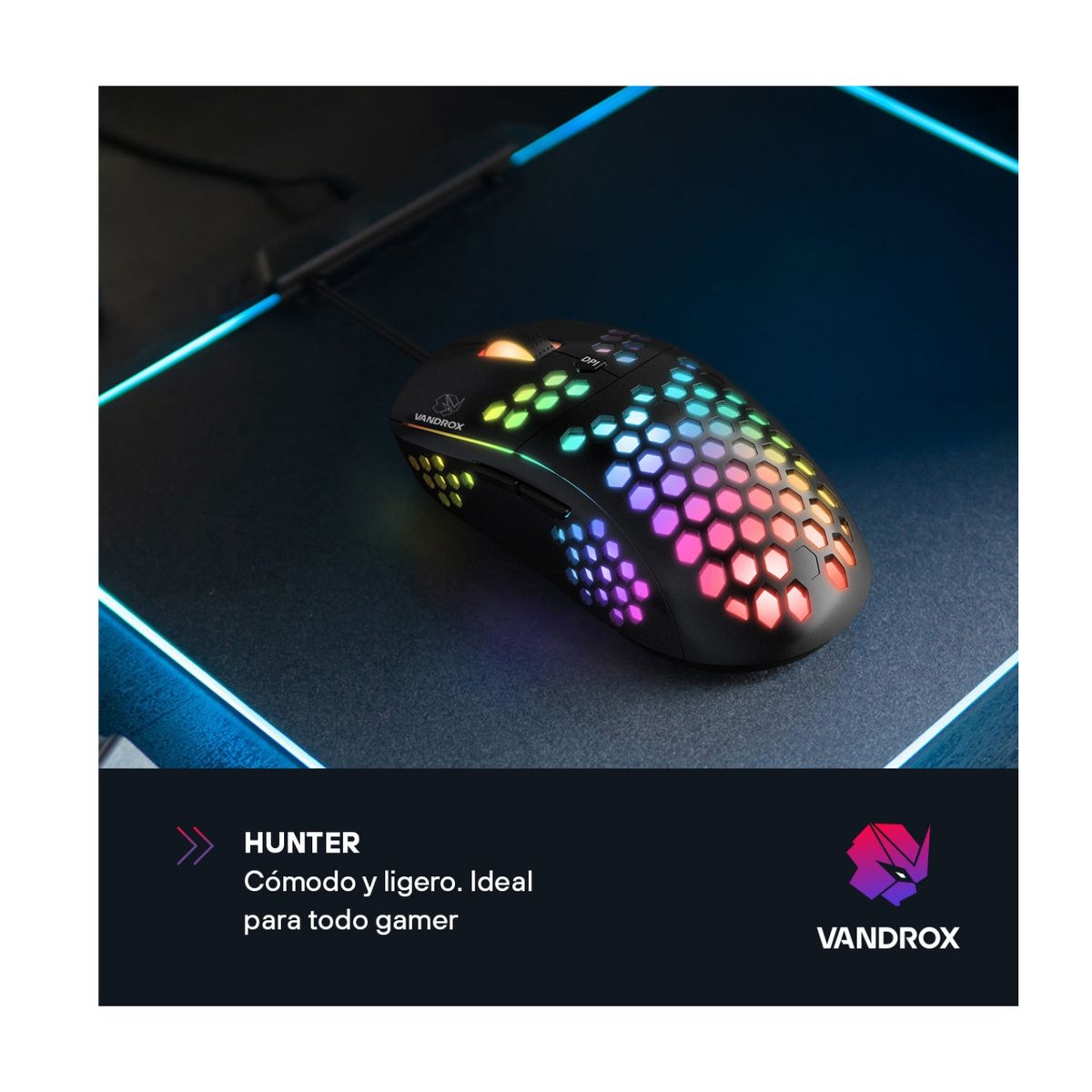 GENERICO - Mouse Hunter Gamer Vandrox 6400DPI RGB